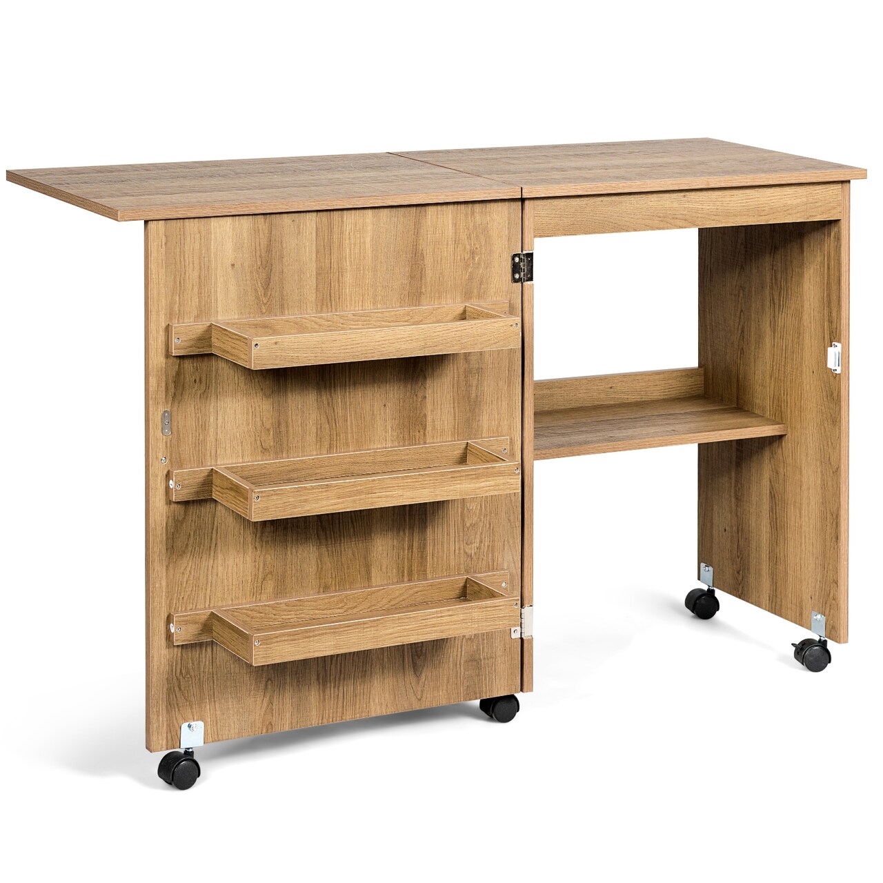 Folding Sewing Craft Table Shelf Storage Cabinet Perfect for Home Furniture